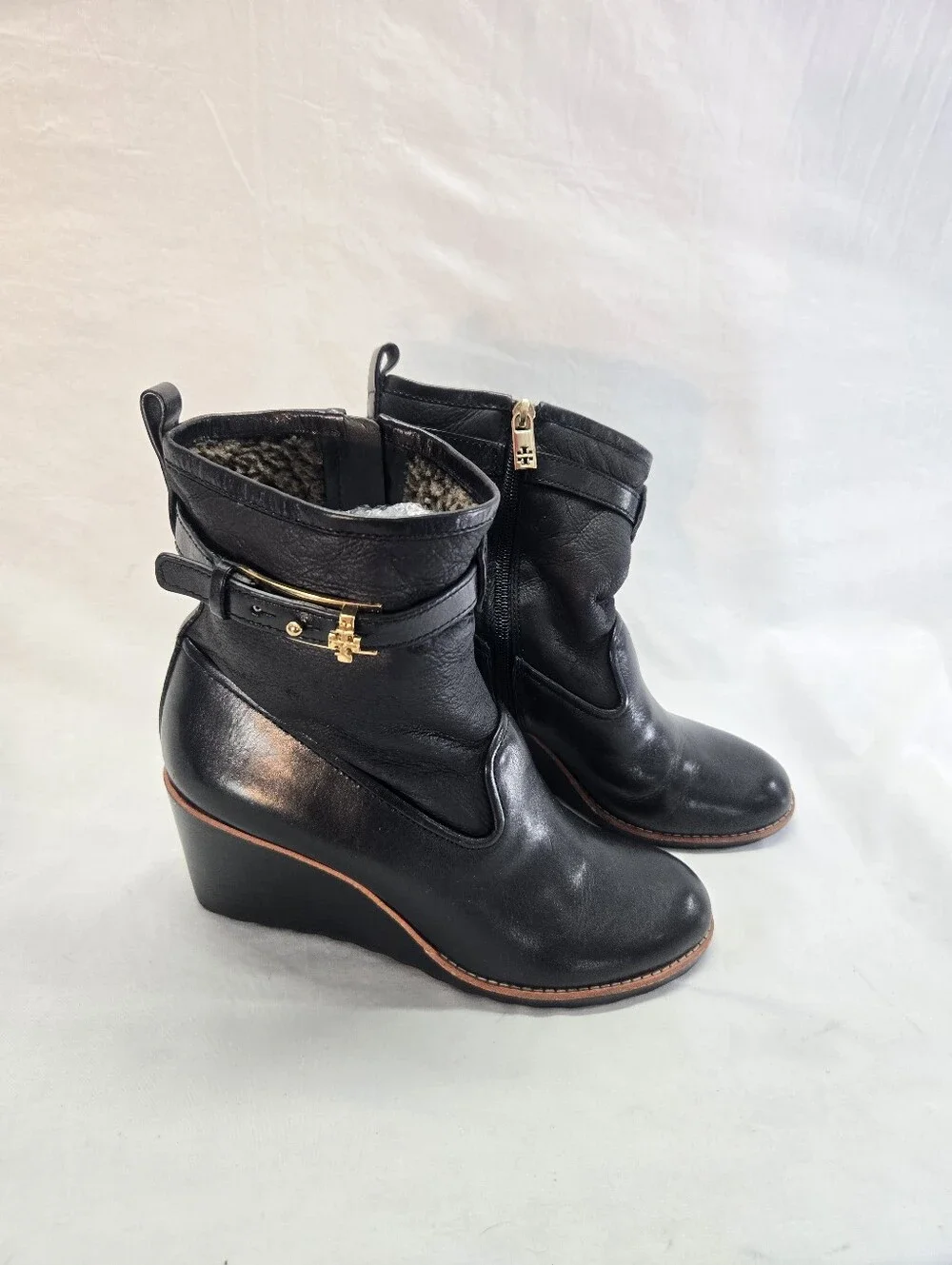 Tory Burch Women's Size 8.5 Black Primrose Wedge Bootie
